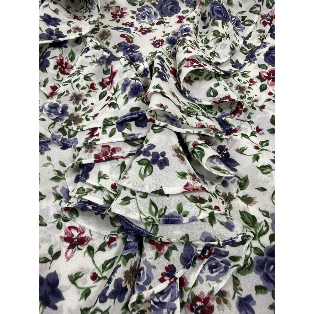 Vintage Westbound Floral Ruffle Blouse Cottagecore Secretary Top‎ Women's 12 - Picture 5 of 9
